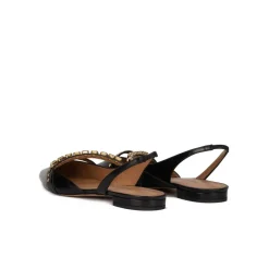 Anquetta Zapatos planos de punta fina en piel color negro