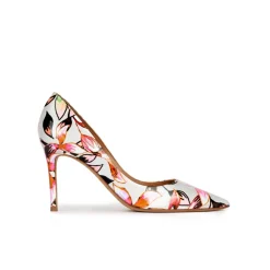 Aqua Zapatos de punta fina y tacón stiletto en tejido con estampado floral