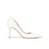 Aqua Zapatos de puntera afilada y tacón stiletto en piel blanco roto