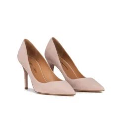 Aqua Zapatos de tacón de 90mm y punta fina en ante nude