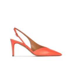 Aquamarie Zapatos asimétricos de punta fina y tacón medio en piel coral