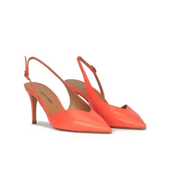 Aquamarie Zapatos asimétricos de punta fina y tacón medio en piel coral