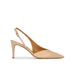 Aquamarie Zapatos beige de piel con tacón medio y punta fina
