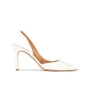 Danique Zapatos blancos de piel con tacón alto y punta fina