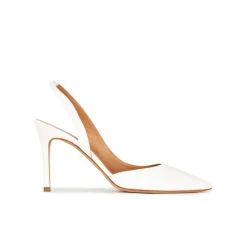 Danique Zapatos blancos de piel con tacón alto y punta fina