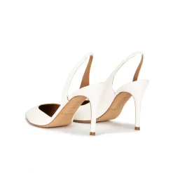 Danique Zapatos blancos de piel con tacón alto y punta fina