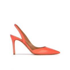 Danique Zapatos destalonados de tacón alto y punta fina en piel coral