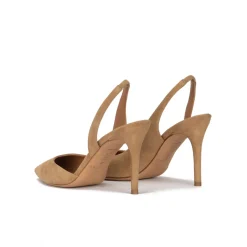 Danique Zapatos destalonados con tacón stiletto y punta fina en ante camel
