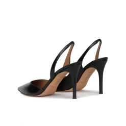 Danique Zapatos destalonados negros de piel con tacón alto y punta fina