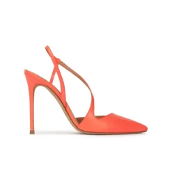 Dominique Zapatos destalonados con tacón stiletto en piel color coral