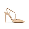 Dominique Zapatos destalonados con tacón stiletto y punta fina en piel beige