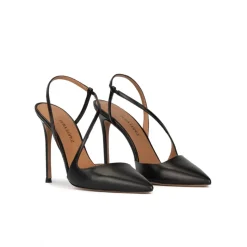 Dominique Zapatos destalonados de punta afilada y tacón alto en piel color negro