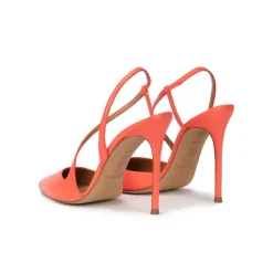 Dominique Zapatos destalonados con tacón stiletto en piel color coral