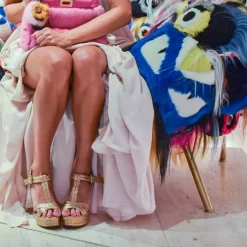 Filipa Sandalias de cuña alta en rafia y ante natural