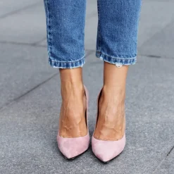 Janie Zapatos de salón de tacón alto en ante rosa