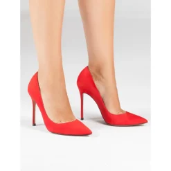 Kameron Stilettos realizados en ante rojo