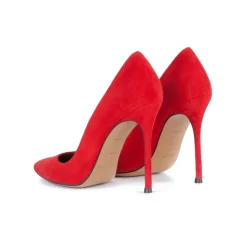 Kameron Stilettos realizados en ante rojo
