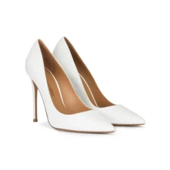 Kameron Zapatos blancos de piel con tacón alto y punta fina
