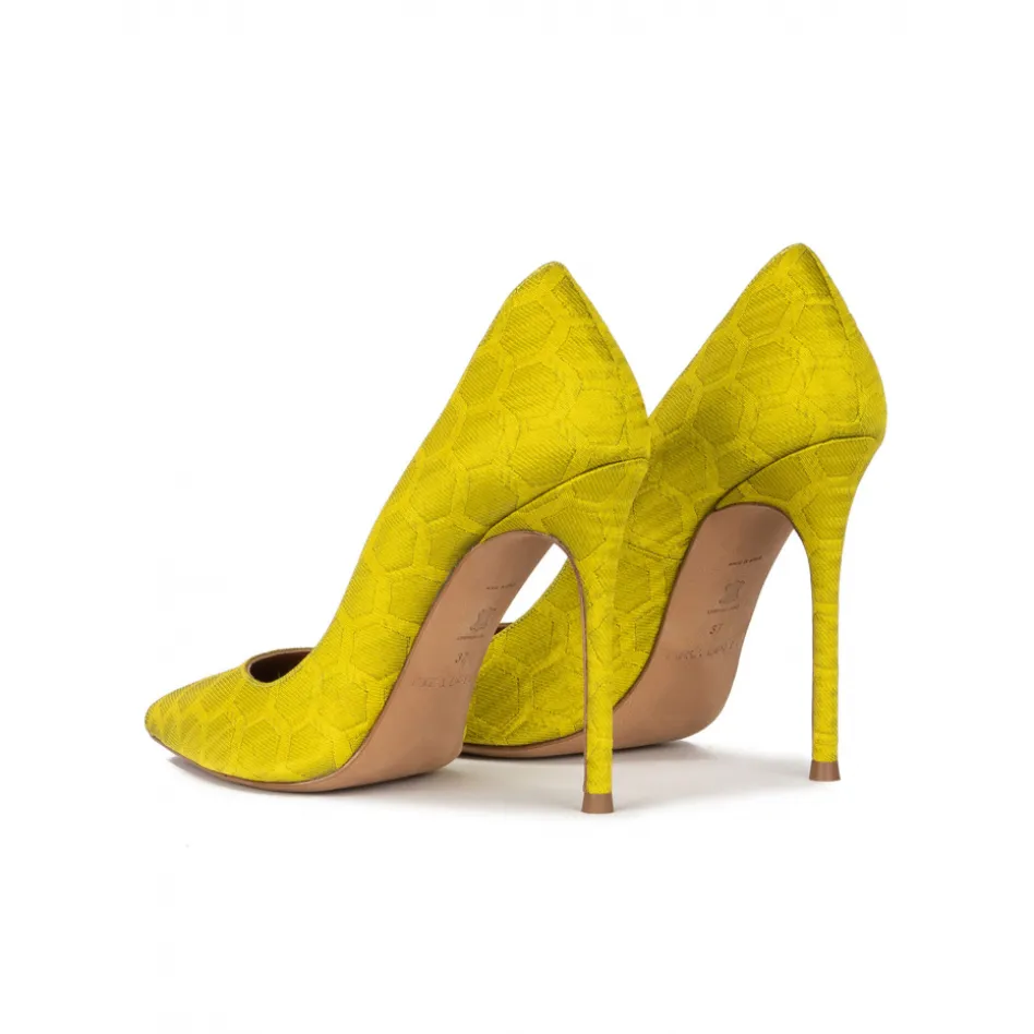Kameron Zapatos de punta fina y tacón stiletto en tejido verde pistacho