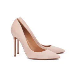 Kameron Zapatos de salón con tacón alto y punta fina en ante nude