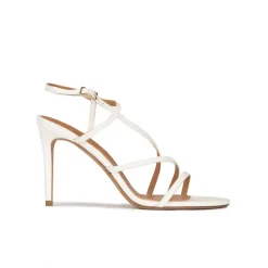 Marquesa Sandalia de tiras con tacón stiletto en piel blanco roto