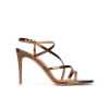Marquesa Sandalias de diseño minimalista con tacón alto en piel bronce