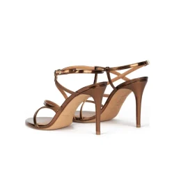 Marquesa Sandalias de diseño minimalista con tacón alto en piel bronce