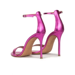 Monique Sandalias fucsia metalizadas con tacón alto