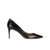 Oana Zapatos negros de piel con tacón medio y punta fina