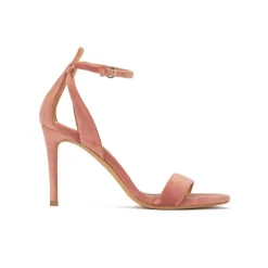 Omaira Sandalias de tacón de 90mm en terciopelo nude con pulsera
