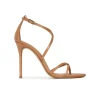 Oria Sandalias de tiras con tacón alto en piel camel