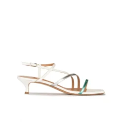 Quebec Sandalias de tiras multicolor con tacón medio curvo