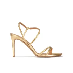 Queen Sandalias doradas de piel con tacón alto fino