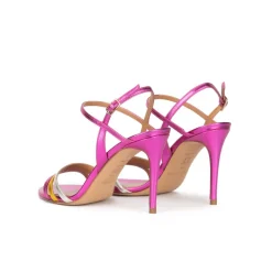 Quillet Sandalias metalizadas multicolor con tacón alto