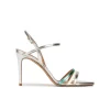Quillet Sandalias multicolor alto fino en piel metalizada