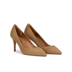 Quimera Zapatos de punta con tacón de 7,5 cms en ante camel