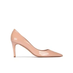 Quimera Zapatos de tacón medio con punta fina en charol nude