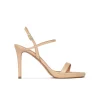 Quindar Sandalias de plataforma y tacón alto en piel beige