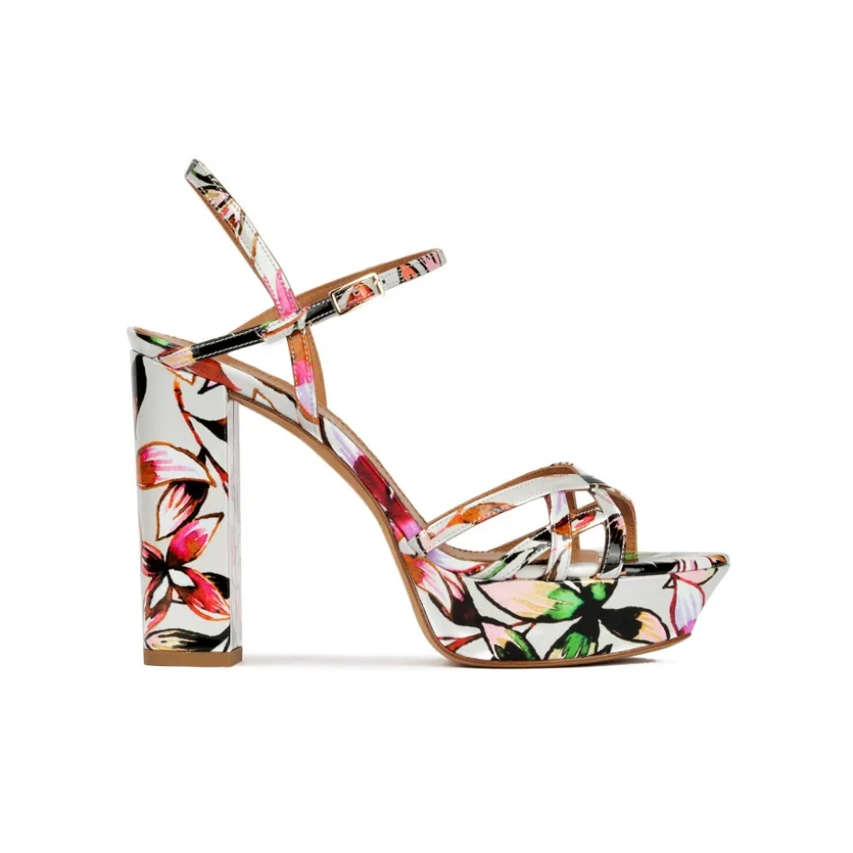 Quinea Sandalias de plataforma con estampado floral