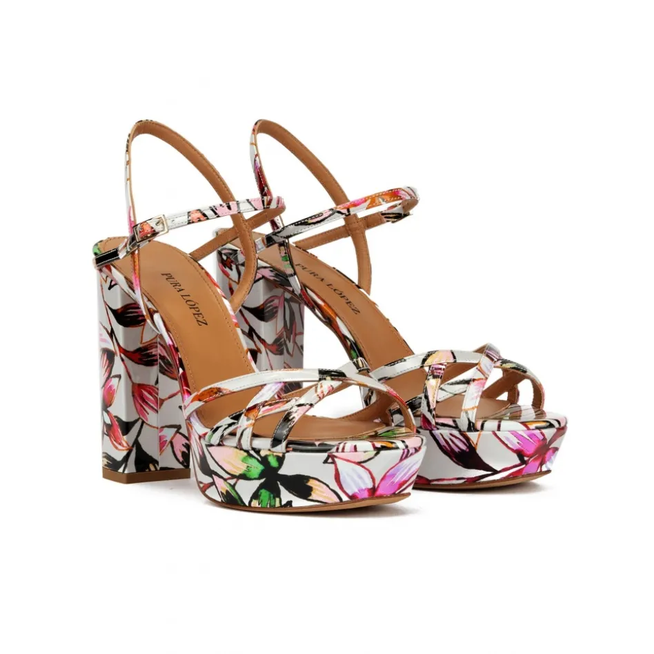 Quinea Sandalias de plataforma con estampado floral
