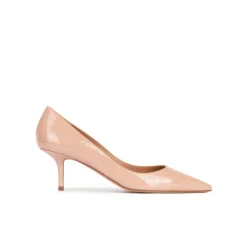 Raquel Zapatos de tacón medio y punta fina en charol nude