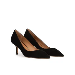 Raquel Zapatos negros de tacón medio en ante