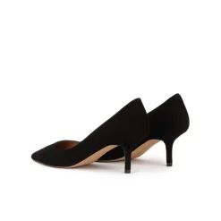 Raquel Zapatos negros de tacón medio en ante