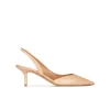 Simonique Zapatos destalonados de punta fina con tacón medio en piel beige