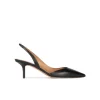 Simonique Zapatos negros de piel con tacón medio y punta fina