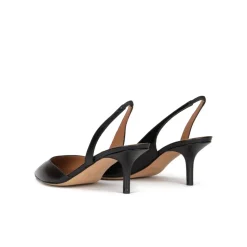 Simonique Zapatos negros de piel con tacón medio y punta fina