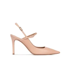 Unique Zapatos destalonados de punta fina y tacón alto en piel nude